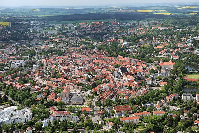 Blick auf die Altstadt Freibergs, Kaminholz kaufen in Freiberg