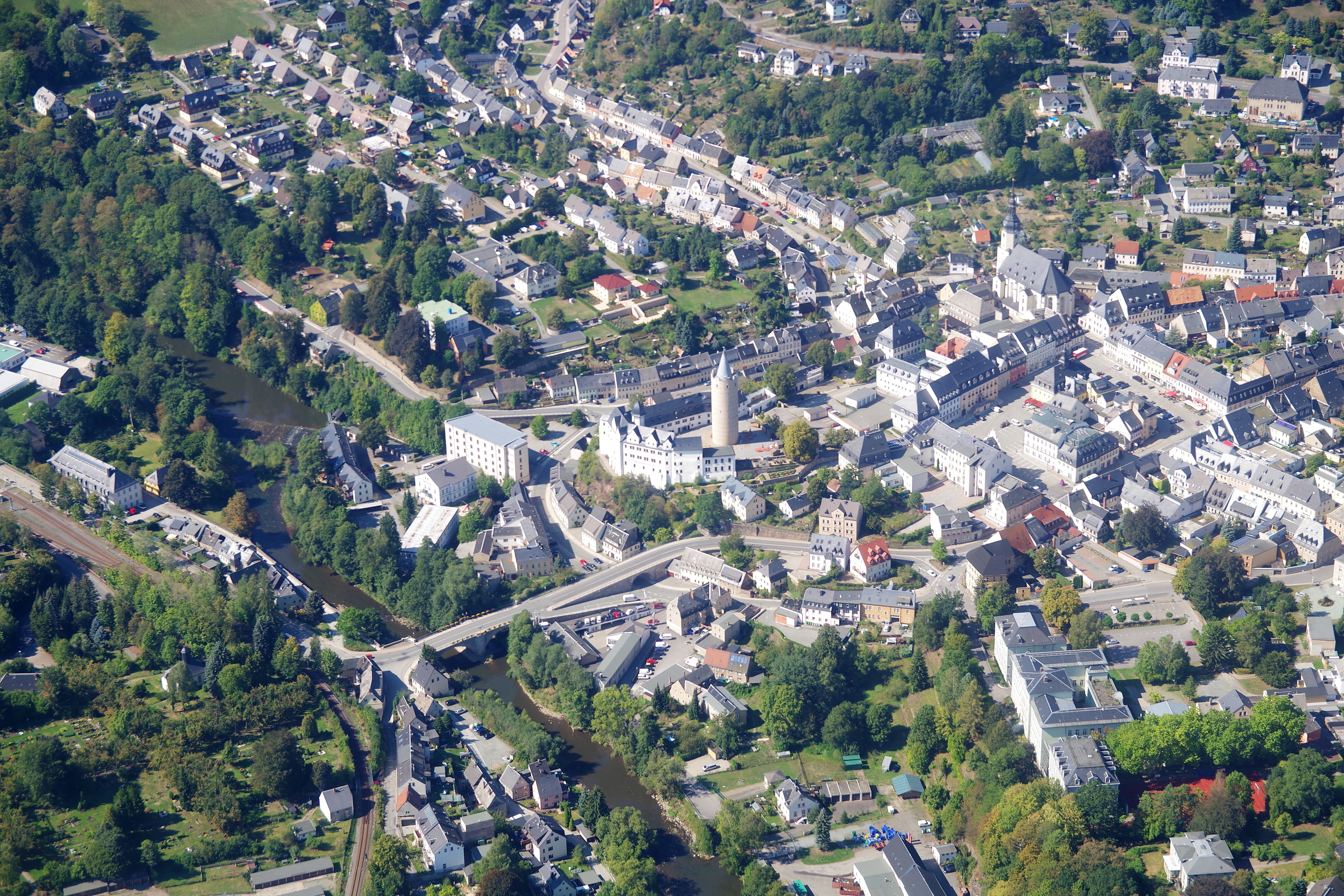 Zschopau Luftbild, Kaminholz kaufen in Zschopau